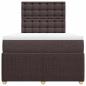 Preview: Boxspringbett mit Matratze Dunkelbraun 120x200 cm Stoff