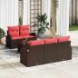 Preview: ARDEBO.de - Sofa Set mit Kissen 6 pcs Braun Polyester