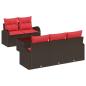 Preview: Sofa Set mit Kissen 6 pcs Braun Polyester