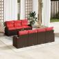 Preview: ARDEBO.de - Sofa Set 8 pcs Braun und Rot Polyester