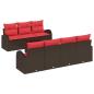 Preview: Sofa Set 8 pcs Braun und Rot Polyester