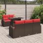 Preview: Gartensofa-set mit Kissen 6 pcs Braun Poly Rattan