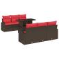 Preview: Gartensofa-set mit Kissen 7 pcs Braun Poly Rattan