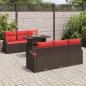 Preview: Gartensofa-set mit Kissen 7 pcs Braun Poly Rattan
