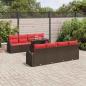 Preview: ARDEBO.de - Gartensofa-set mit Speicher 9 pcs Braun Poly-Rattan
