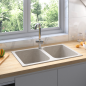 Preview: ARDEBO.de - Küchen-Spüle Beige 76 x 48 x 30 cm Quarz und Harz