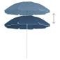 Preview: Sonnenschirm mit Stahlmast Blau 180 cm