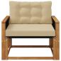 Preview: Outdoor-Sofagarnitur Massives Akazienholz und Textilene Natur