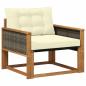 Preview: Outdoor-Sofagarnitur Massives Akazienholz und Textilene Natur