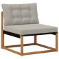 Preview: Outdoor Mittelsofa Massives Akazienholz und Textilene Natur