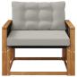 Preview: Outdoor Mittelsofa Massives Akazienholz und Textilene Natur
