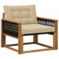Preview: Outdoor-Sofagarnitur Massives Akazienholz und Textilene Natur