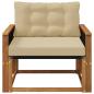 Preview: Outdoor-Sofagarnitur Massives Akazienholz und Textilene Natur