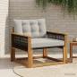Preview: ARDEBO.de - Outdoor Mittelsofa Massives Akazienholz und Textilene Natur