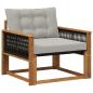 Preview: Outdoor Mittelsofa Massives Akazienholz und Textilene Natur