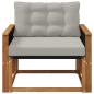 Preview: Outdoor Mittelsofa Massives Akazienholz und Textilene Natur