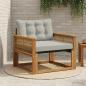 Preview: ARDEBO.de - Outdoor Mittelsofa Massives Akazienholz und Textilene Natur