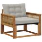 Preview: Outdoor Mittelsofa Massives Akazienholz und Textilene Natur