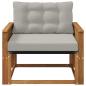 Preview: Outdoor Mittelsofa Massives Akazienholz und Textilene Natur