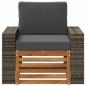 Preview: Outdoor Mittelsofa Massivholz Akazie Natur