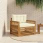 Preview: ARDEBO.de - Outdoor Mittelsofa Natur und Creme Massivholz Akazie