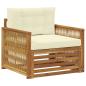 Preview: Outdoor Mittelsofa Natur und Creme Massivholz Akazie