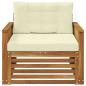 Preview: Outdoor Mittelsofa Natur und Creme Massivholz Akazie