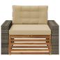 Preview: Outdoor Mittelsofa Massivholz Akazie Natur