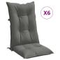 Preview: Hochlehner-Auflagen 6 Stk. Melange Dunkelgrau 120x50x7 cm Stoff
