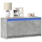 Preview: ARDEBO.de - TV-Schrank mit LED-Beleuchtung Betongrau 100x34x50 cm