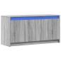 Preview: TV-Schrank mit LED-Beleuchtung Grau Sonoma 100x34x50 cm