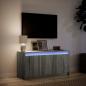 Preview: TV-Schrank mit LED-Beleuchtung Grau Sonoma 100x34x50 cm