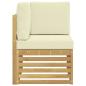 Preview: Outdoor Ecksofa Massivholz Akazie Weiß