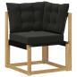 Preview: Outdoor Ecksofa Massivholz Akazie und Textilene Stoff Weiß