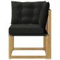 Preview: Outdoor Ecksofa Massivholz Akazie und Textilene Stoff Weiß