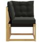 Preview: Outdoor Ecksofa Massivholz Akazie und Textilene Stoff Weiß