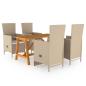 Preview: ARDEBO.de - 5-tlg. Garten-Essgruppe Beige