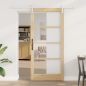 Preview: Schiebetür ORKDAL Natur 93 x 202 cm Massivholz Kiefer und Glas