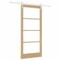Preview: Schiebetür ORKDAL Natur 93 x 202 cm Massivholz Kiefer und Glas