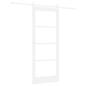 Preview: Schiebetür ORKDAL Weiß 83 x 202 cm Massivholz Kiefer und Glas