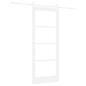 Preview: Schiebetür ORKDAL Weiß 83 x 202 cm Massivholz Kiefer und Glas