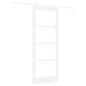 Preview: Schiebetür ORKDAL Weiß 83 x 211 cm Massivholz Kiefer und Glas
