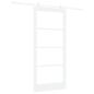 Preview: Schiebetür ORKDAL Weiß 93 x 202 cm Massivholz Kiefer und Glas