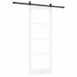 Preview: Schiebetür Weiß 83 x 211 cm Massivholz Kiefer und Glas
