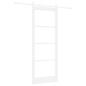 Preview: Schiebetür Weiß 83 x 211 cm Massivholz Kiefer und Glas