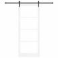 Preview: Schiebetür ORKDAL Weiß 93 x 232 cm Massivholz Kiefer und Glas