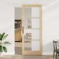 Preview: ARDEBO.de - Schiebetür ORKDAL 93 x 232 cm Massivholz Kiefer und Glas Natur