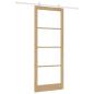 Preview: Schiebetür ORKDAL 93 x 232 cm Massivholz Kiefer und Glas Natur