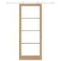 Preview: Schiebetür ORKDAL 93 x 232 cm Massivholz Kiefer und Glas Natur