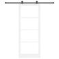 Preview: Schiebetür ORKDAL Weiß 93 x 232 cm Massivholz Kiefer und Glas
